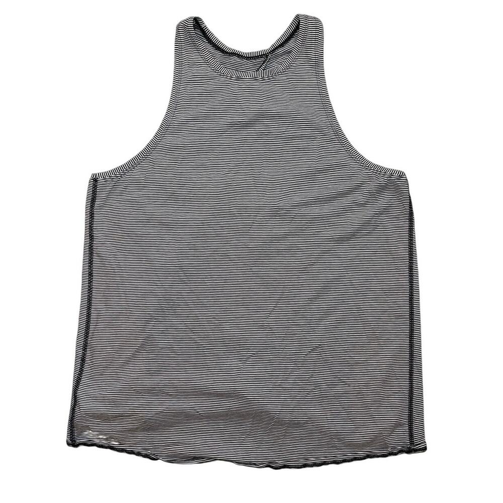 Lululemon All Tied Up Tank Pima Cotton Tonka Stripe Black and White Size Large